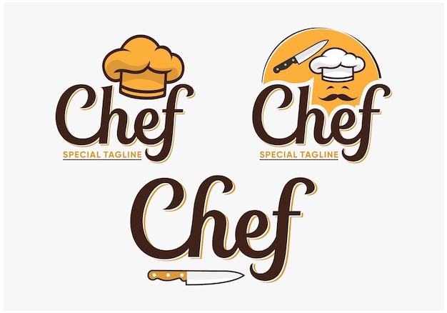 Colección de plantillas de logotipo de cocina de chef