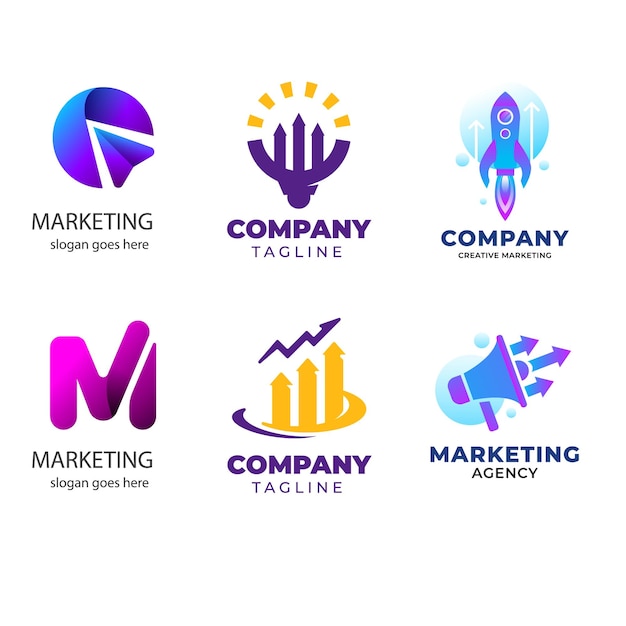 colección de plantillas de logotipo de contabilidad de diseño plano