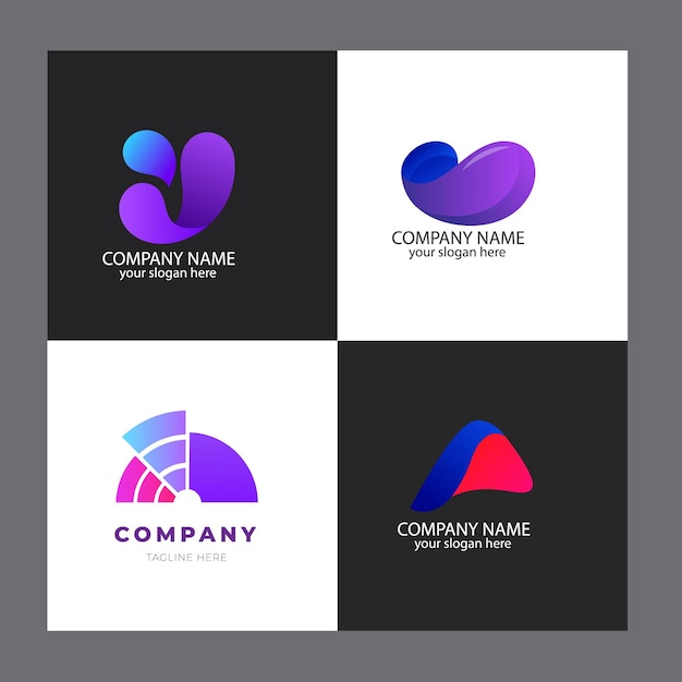 colección de plantillas de logotipo de contabilidad de diseño plano
