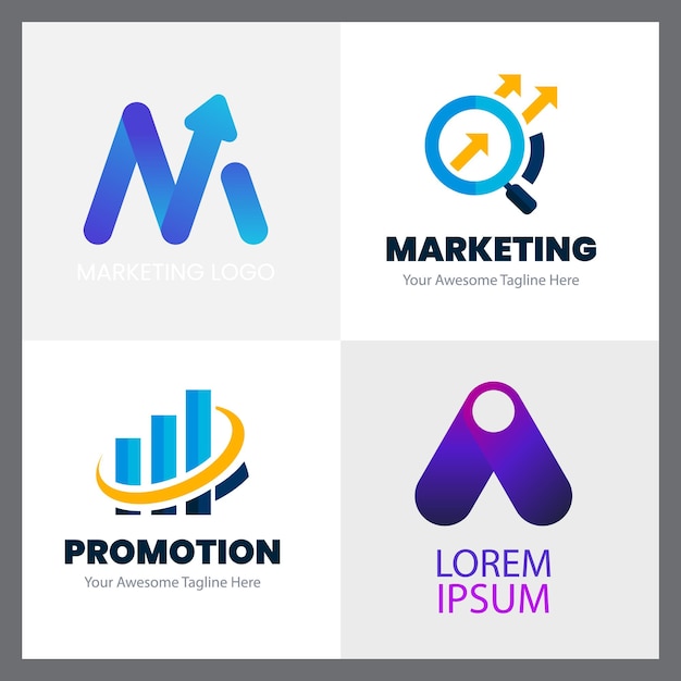 colección de plantillas de logotipo de contabilidad de diseño plano