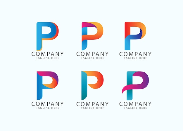 Colección de plantillas de logotipo degradado p