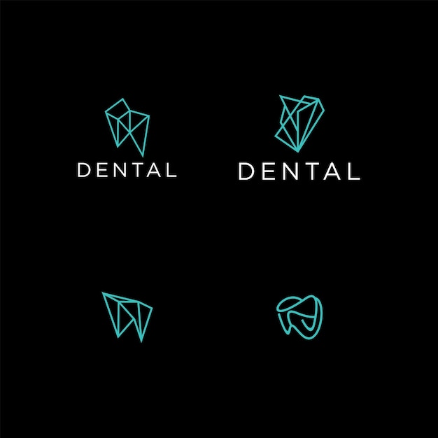 Colección de plantillas de logotipo dental Icono creativo con forma de línea geométrica Colección de logotipo