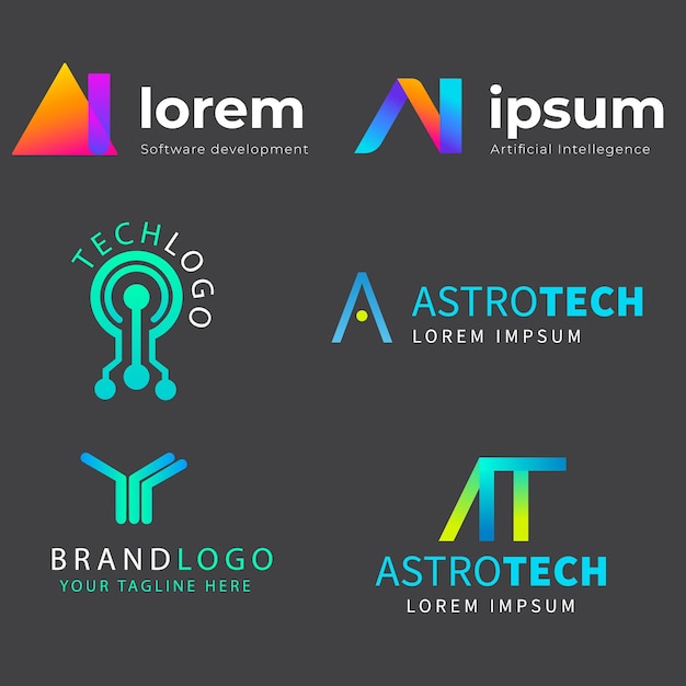 Colección de plantillas de logotipo de Gradient ai