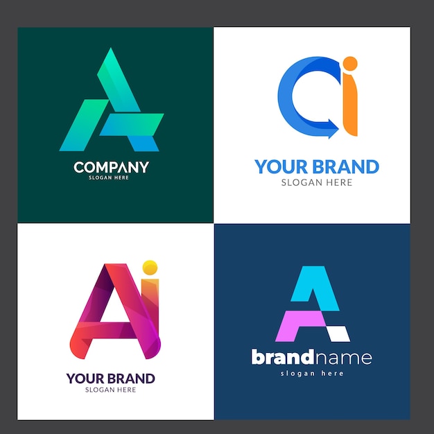 Colección de plantillas de logotipo de Gradient ai