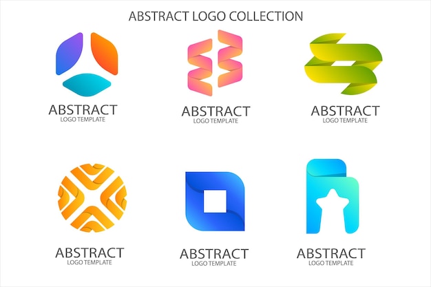 Colección de plantillas de logotipo de gradiente abstracto diseño de logotipo vectorial