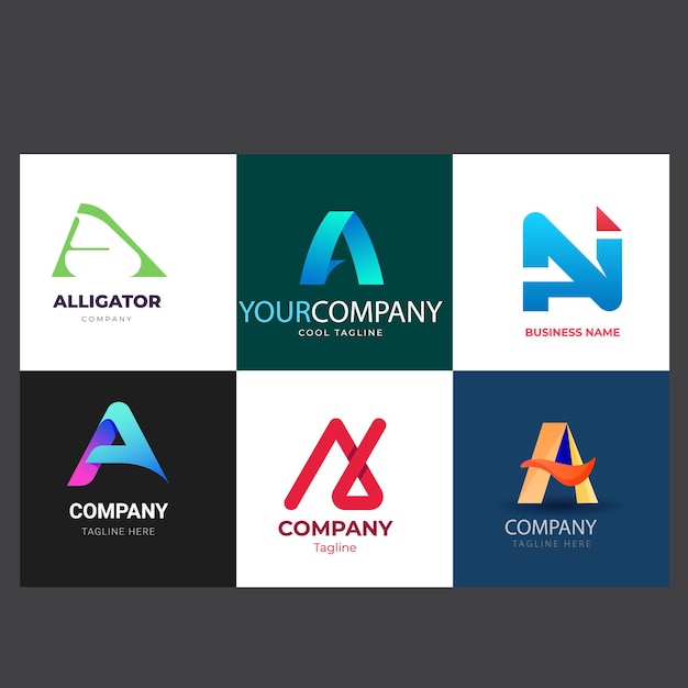 Colección de plantillas de logotipo de gradiente ai
