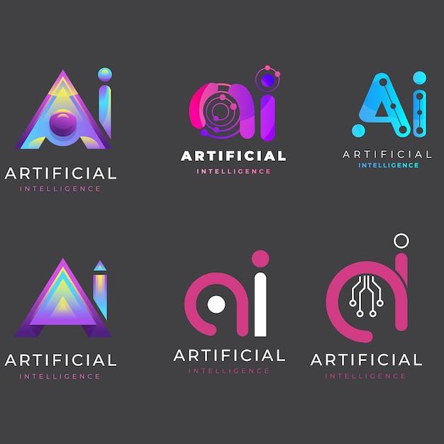 Colección de plantillas de logotipo de gradiente ai