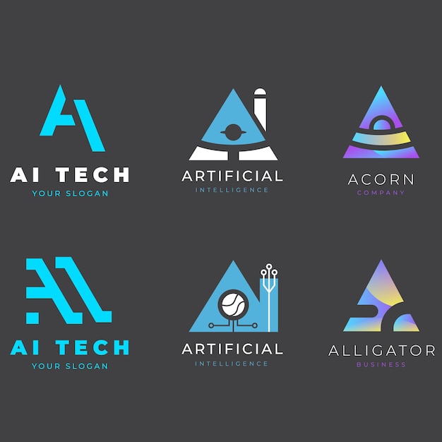 Colección de plantillas de logotipo de gradiente ai