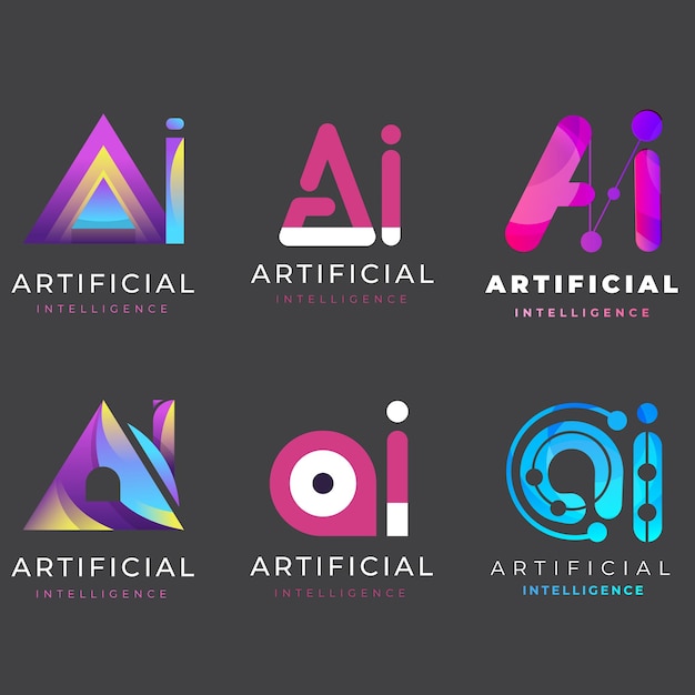 Colección de plantillas de logotipo de gradiente ai