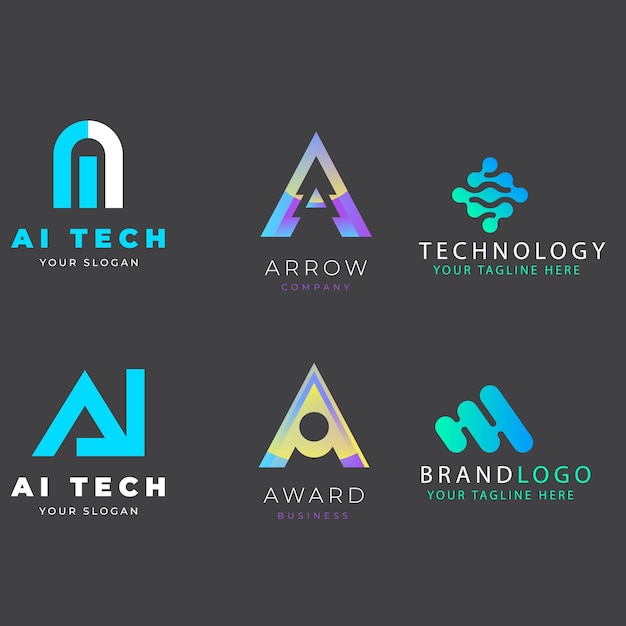 Colección de plantillas de logotipo de gradiente ai