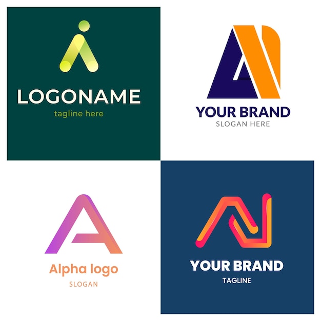 Colección de plantillas de logotipo de gradiente ai