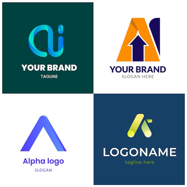 Colección de plantillas de logotipo de gradiente ai