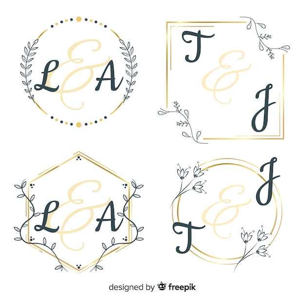 Vector colección de plantillas de logotipo monograma de boda