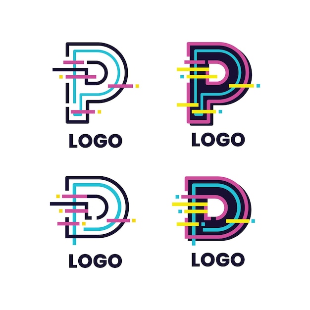 Colección de plantillas de logotipo p y d