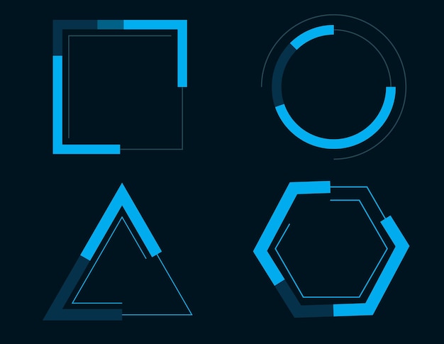 colección de plantillas de logotipo de tecnología de degradado vectorial
