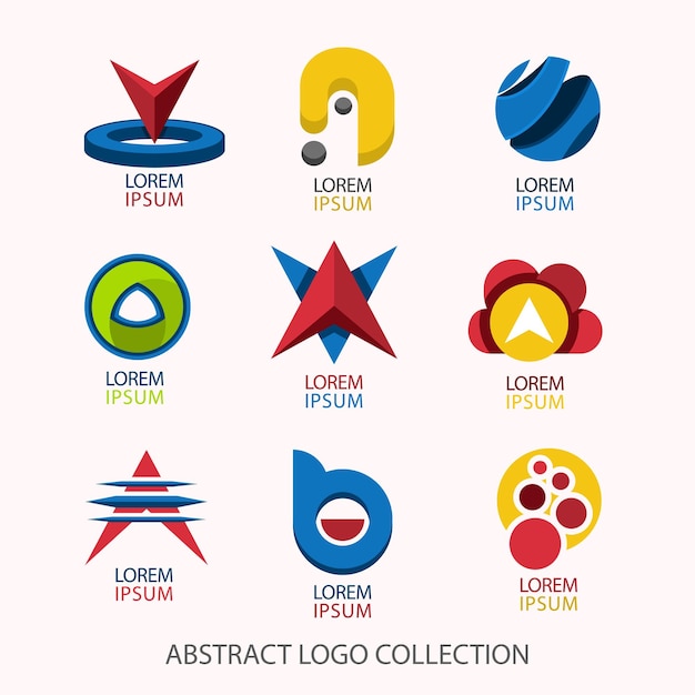 Colección de plantillas de logotipos abstractos coloridos