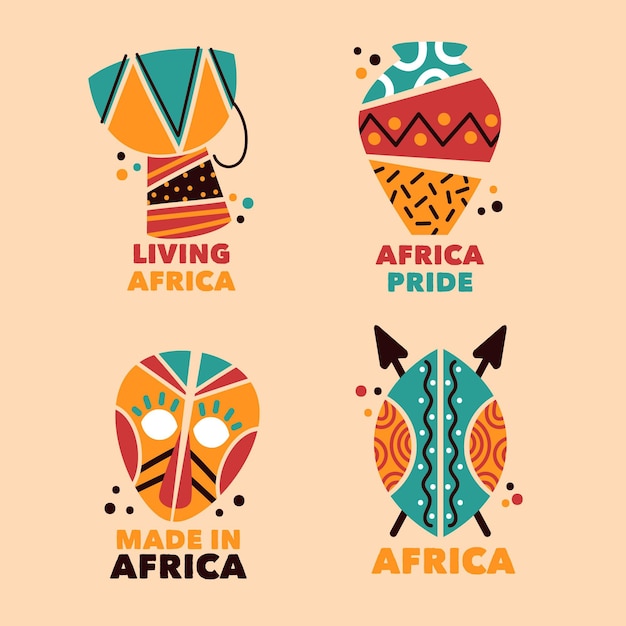 Vector colección de plantillas de logotipos de áfrica