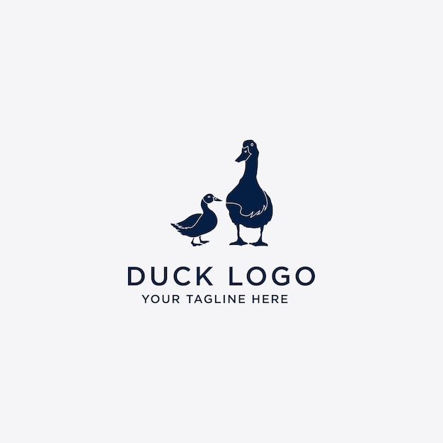 Colección de plantillas de logotipos de animales vectoriales diseño de pato