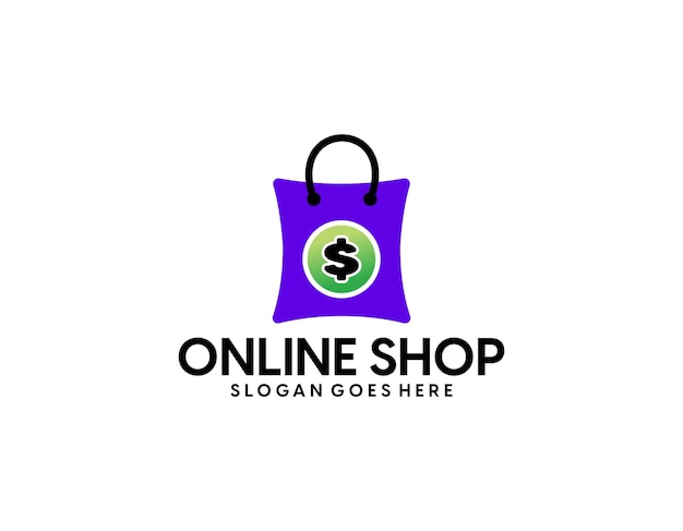 Colección de plantillas de logotipos de comercio electrónico degradados
