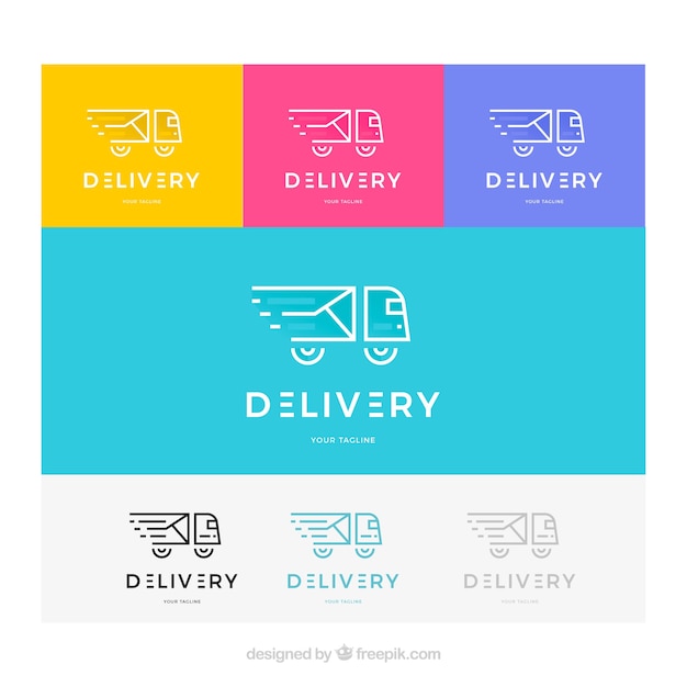 Colección de plantillas de logotipos de entrega