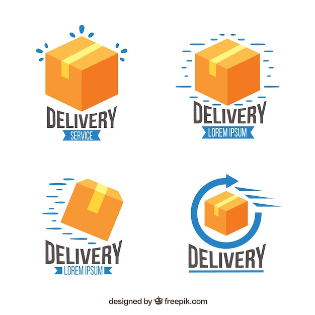 Colección de plantillas de logotipos de entrega