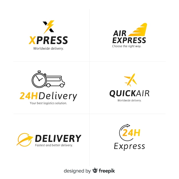 Colección de plantillas de logotipos de entrega