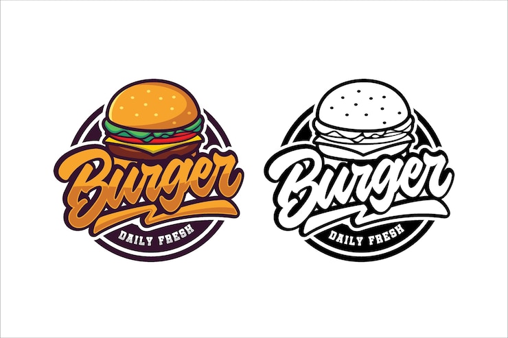 Vector colección de plantillas de logotipos de hamburguesas