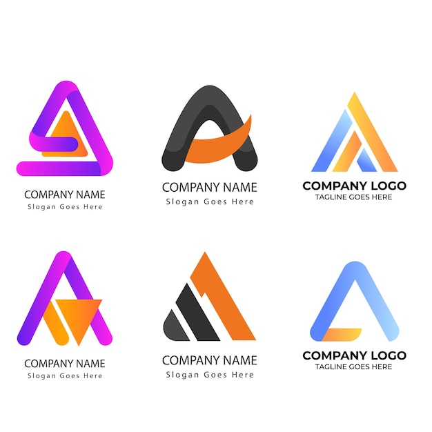 Colección de plantillas de logotipos planos