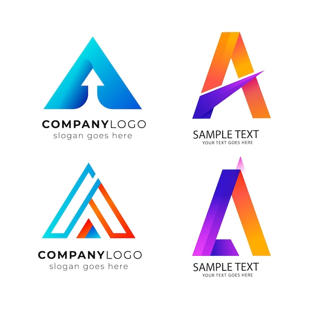 Colección de plantillas de logotipos planos