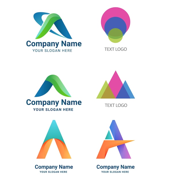 Colección de plantillas de logotipos planos
