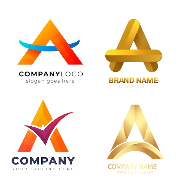 Colección de plantillas de logotipos planos