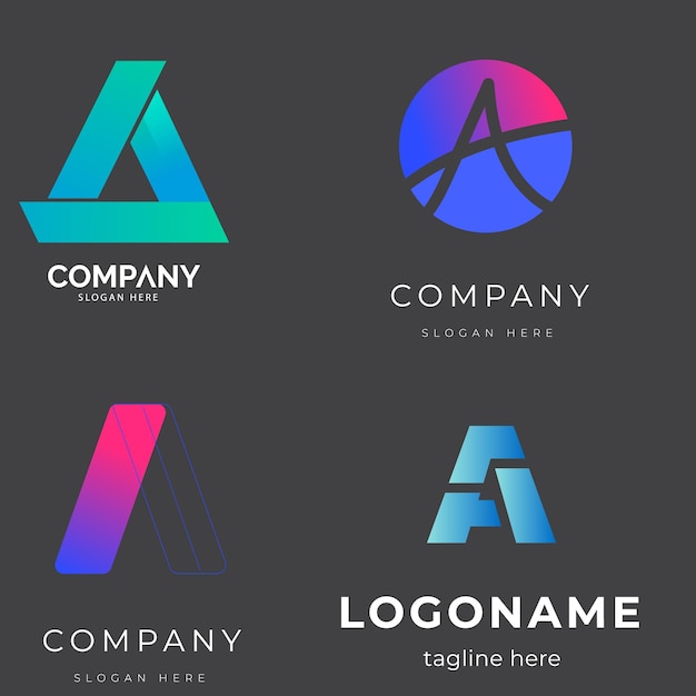 Colección de plantillas de logotipos planos