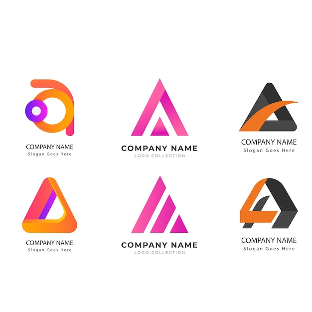 Colección de plantillas de logotipos planos