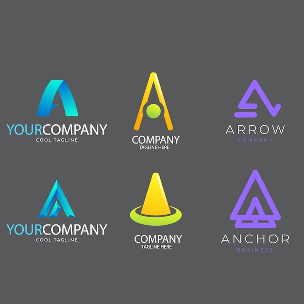 Colección de plantillas de logotipos planos