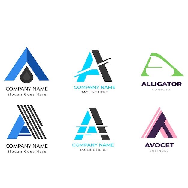 Colección de plantillas de logotipos planos