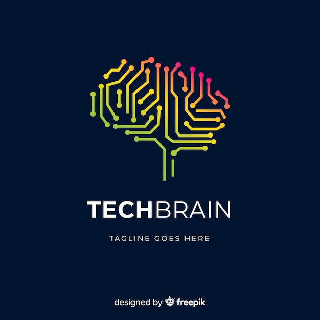 Colección de plantillas de logotipos de tecnología degradada