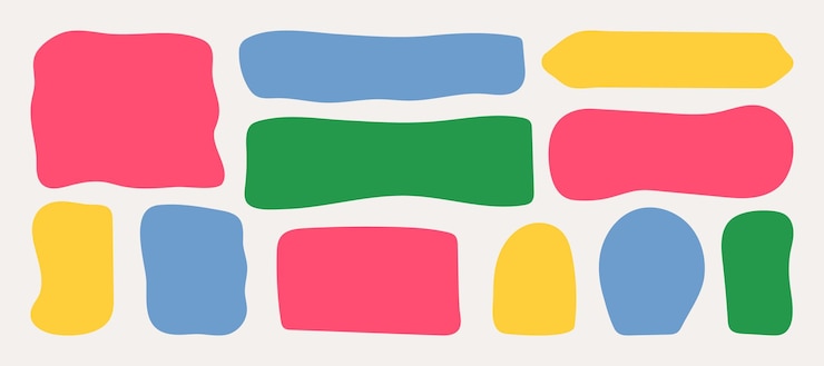Colección de plantillas de marcos de citas en blanco multicolores en estilo Doodle Cuadro de texto minimalista dibujado a mano