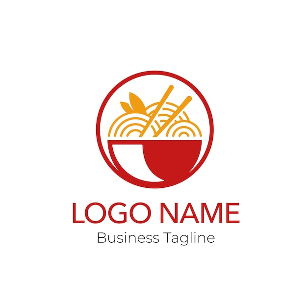 colección de plantillas de negocios de diseño de logotipos de tiendas de fideos