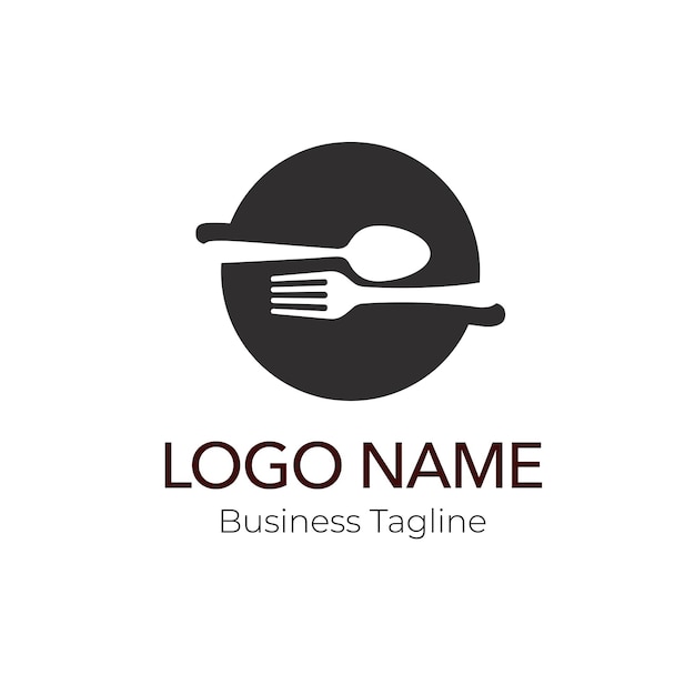 Colección de plantillas de negocios de diseño negro de logotipo de alimentos