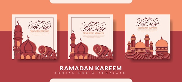 Colección de plantillas de publicación de ramadán