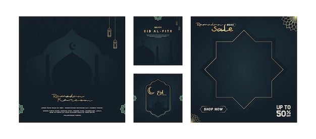 Colección de plantillas de publicación de redes sociales de ramadán