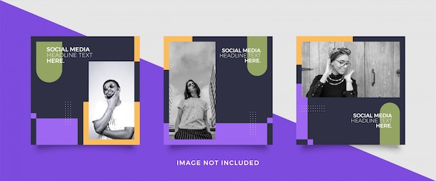 Colección de plantillas de publicaciones minimalistas en las redes sociales