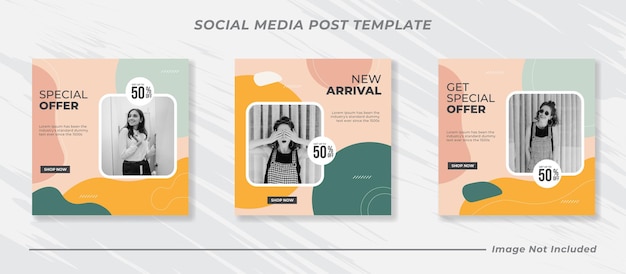Colección de plantillas de publicaciones de redes sociales de MInimalis moda de instagram