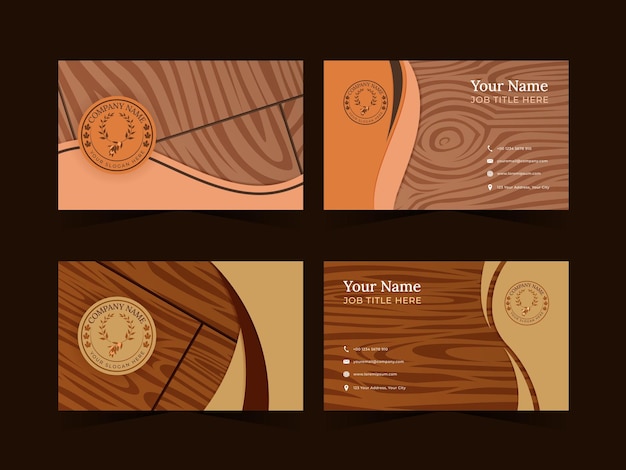 Colección de plantillas de tarjetas de visita de textura de madera