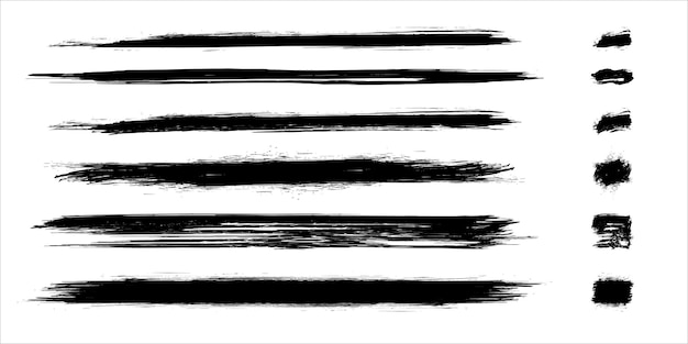 Colección de plantillas de tinta de pincel grunge negro