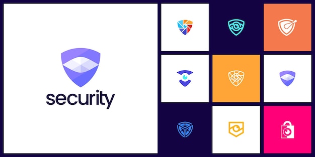 Colección de plantillas de vectores de logotipo de seguridad