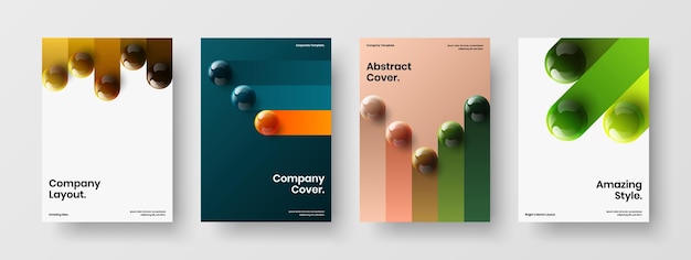 Colección de plantillas vectoriales de diseño de portada corporativa abstracta A4