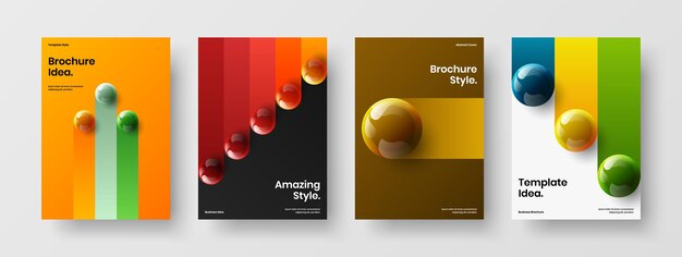 Colección de plantillas vectoriales de diseño de portada de revista abstracta