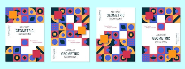 Colección de plantillas vectoriales de volantes de estilo geométrico moderno