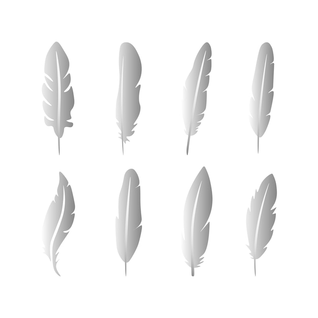 Vector colección de plumas aisladas sobre un fondo blanco ilustración vectorial